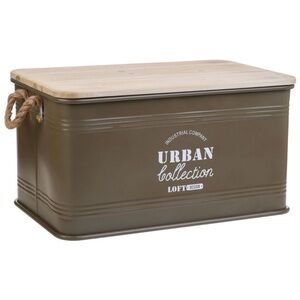 Urban House Living Green Hemp Metal Wood Alexandra Large Storage Container